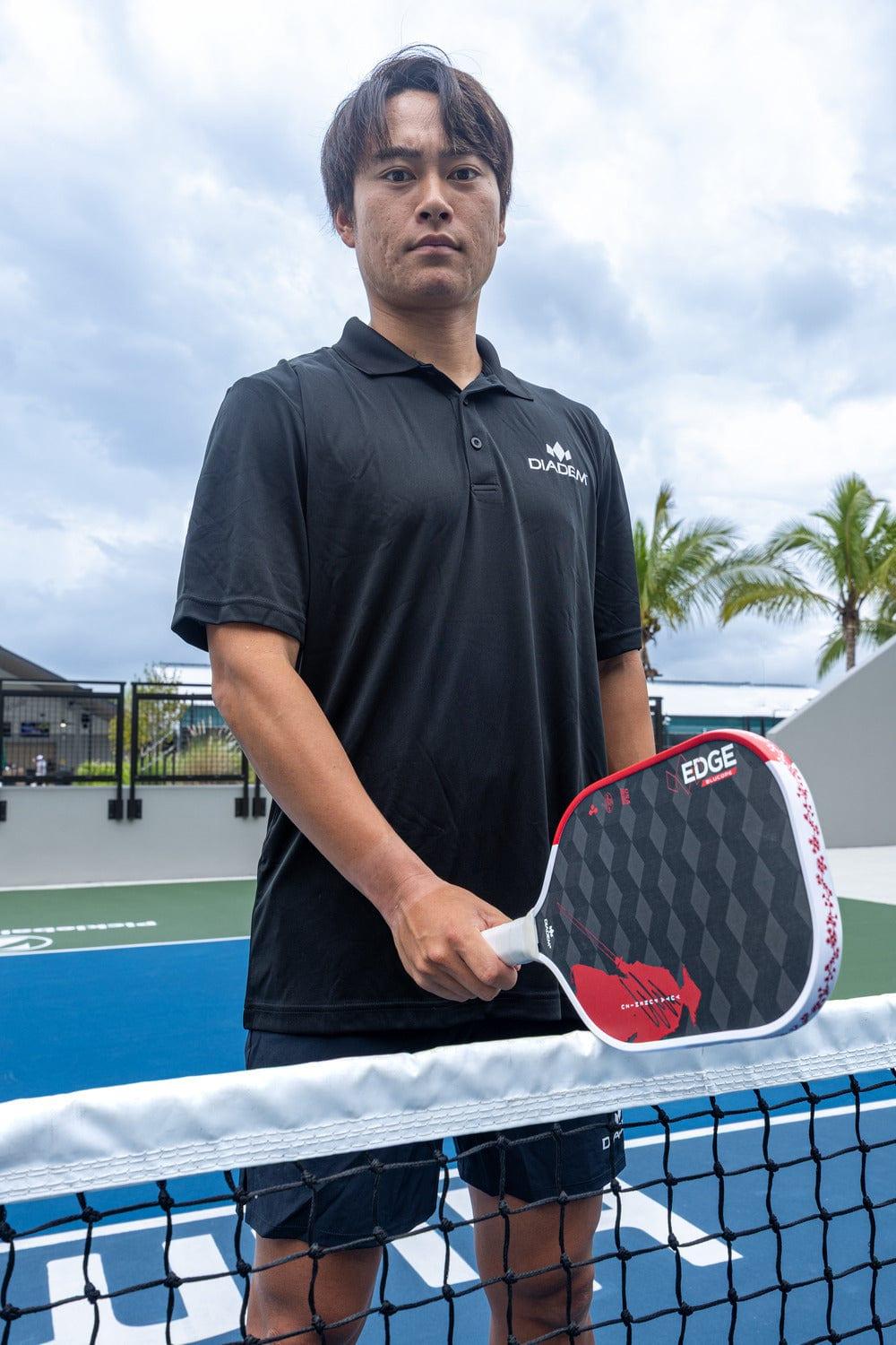 Yuta Funemizu at the net with his Edge BluCore Pro